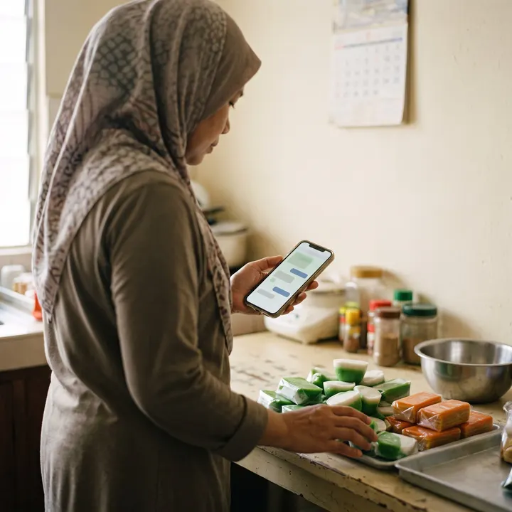 Peniaga menunggu balasan customer