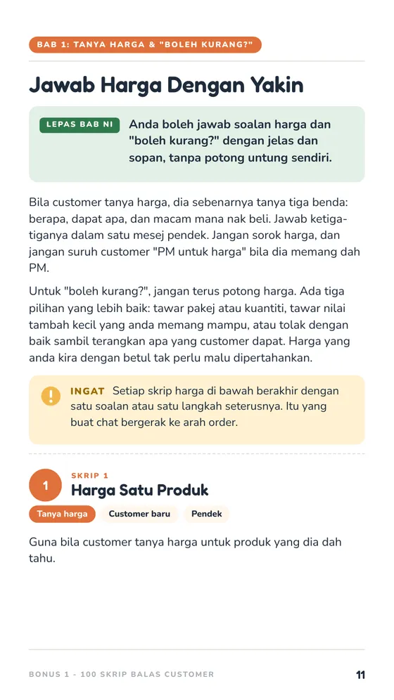 Bonus 1: Jawab Harga Dengan Yakin